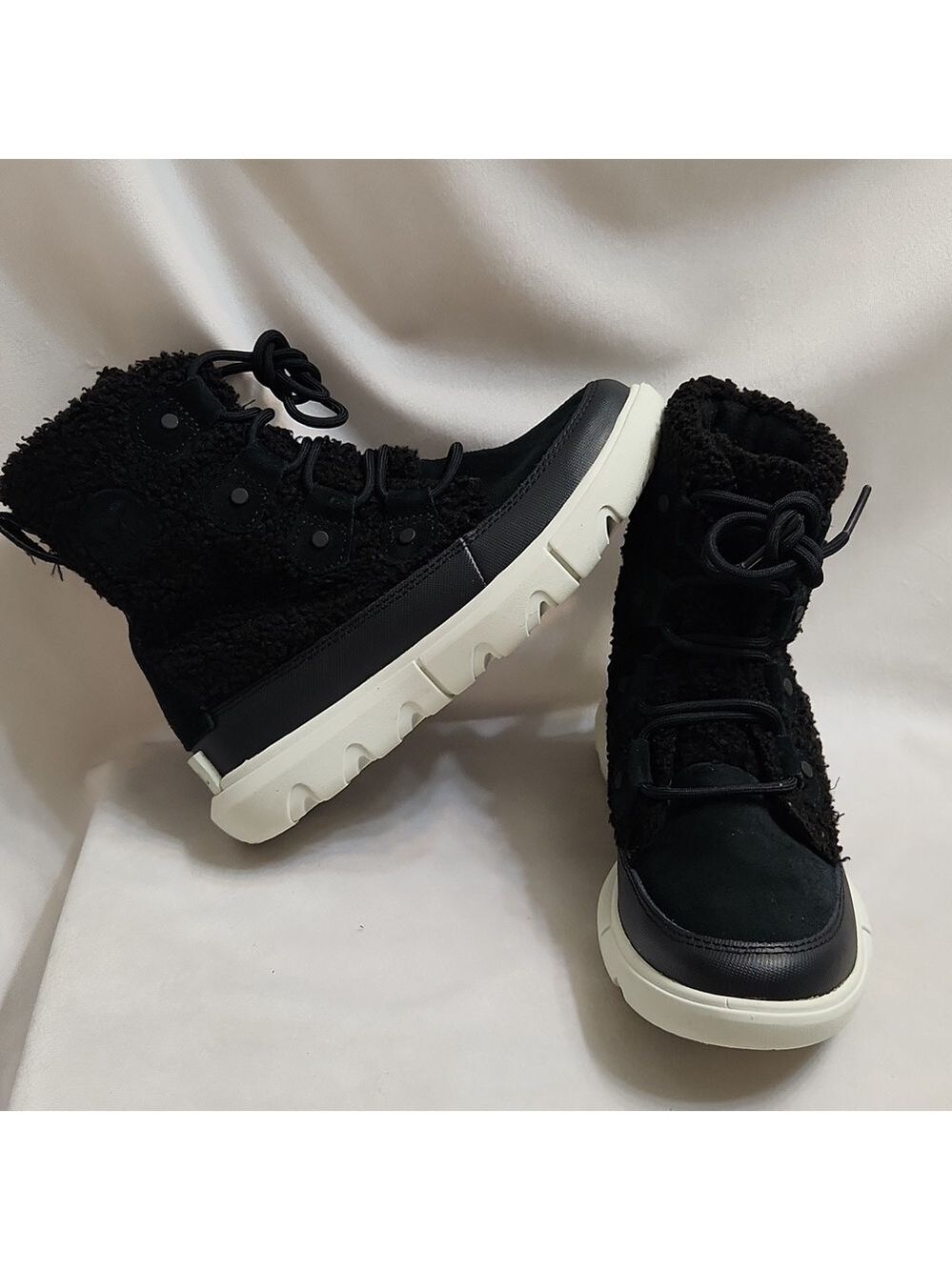 Sorel Explorer II Joan Cozy Winter Black Suede Boots (W Size 5)
